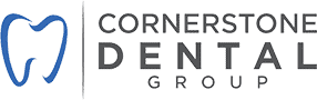 Logo of Cornerstone Dental Group featuring a stylized tooth graphic and the text "CORNERSTONE DENTAL GROUP" in a modern font, representing dental services and patient care.